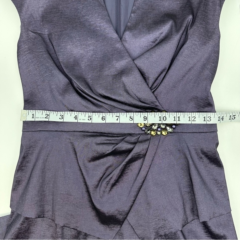 Jessica Howard Purple Peplum Sheath Dress with Embellished Waist Size 6 - Picture 10 of 14